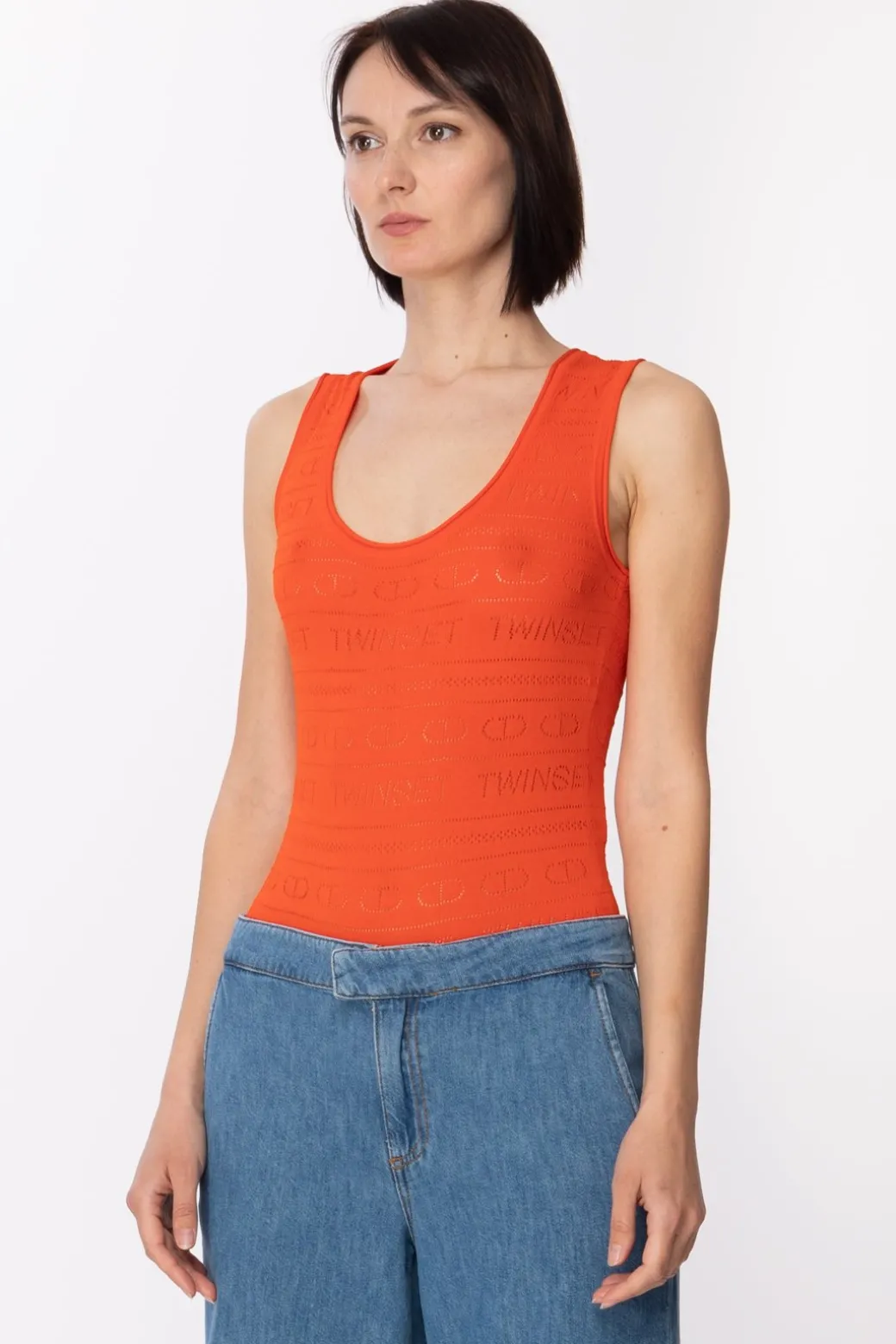Twin-set Body In Maglia TraforataORANGE SUN