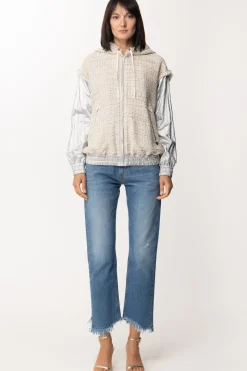 Twin-set Bomber LaminatoMUL.AVORIO/SILVER