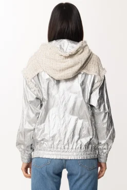 Twin-set Bomber LaminatoMUL.AVORIO/SILVER