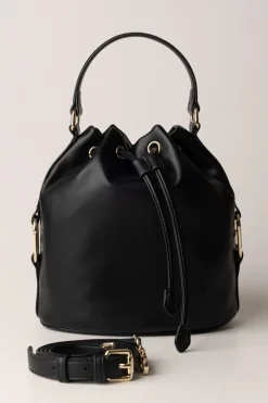 Twin-set Borsa a Secchiello con Fibbie LogateNERO