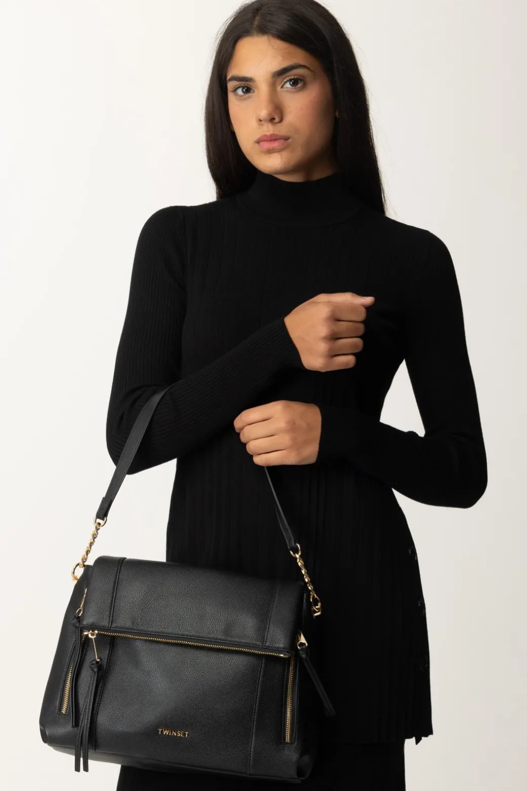 Twin-set Borsa Hobo con ZipNERO