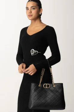 Twin-set Borsa Shopper TrapuntataNERO