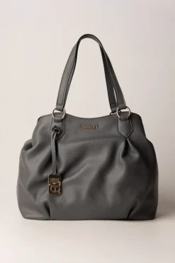 Twin-set Borsa Tote con Pendente Logato 262GREY STONE