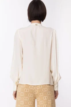 Twin-set Camicia In Misto Seta con PassamaneriaNEVE