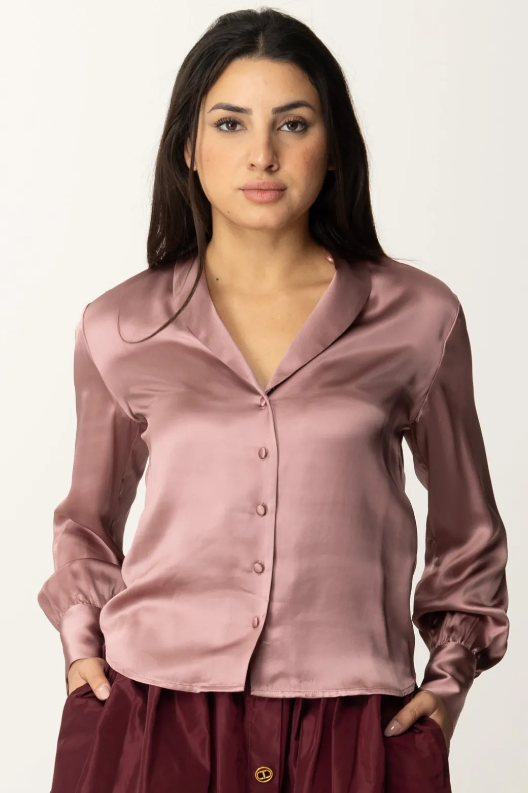 Twin-set Camicia In RasoCHOCOLATE RUBY