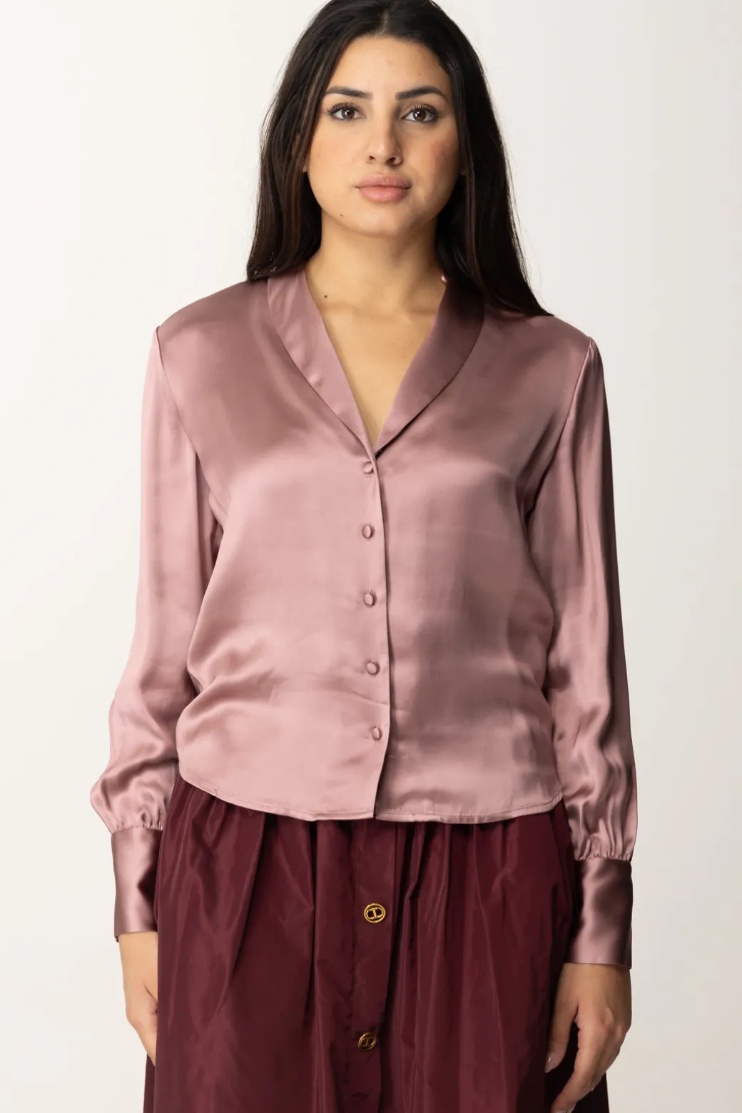 Twin-set Camicia In RasoCHOCOLATE RUBY