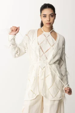 Twin-set Cardigan a Losanghe con PiumetteNEVE