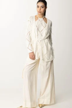 Twin-set Cardigan a Losanghe con PiumetteNEVE