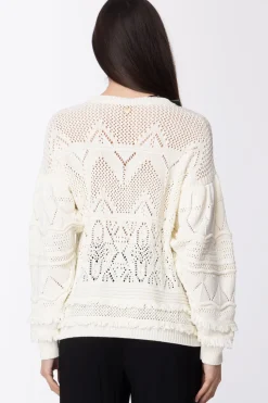 Twin-set Cardigan Crochet e Applicazione FrangeNEVE