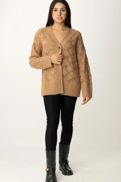 Twin-set Cardigan Lungo a LosangheCARAMEL CAMEL