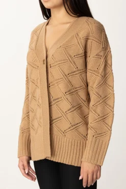 Twin-set Cardigan Lungo a LosangheCARAMEL CAMEL