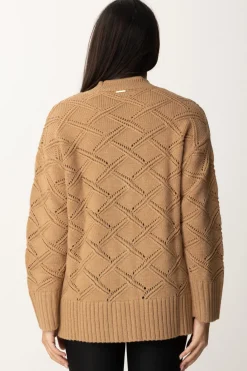 Twin-set Cardigan Lungo a LosangheCARAMEL CAMEL