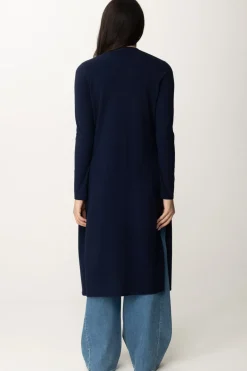 Twin-set Cardigan Lungo In MagliaMID BLU