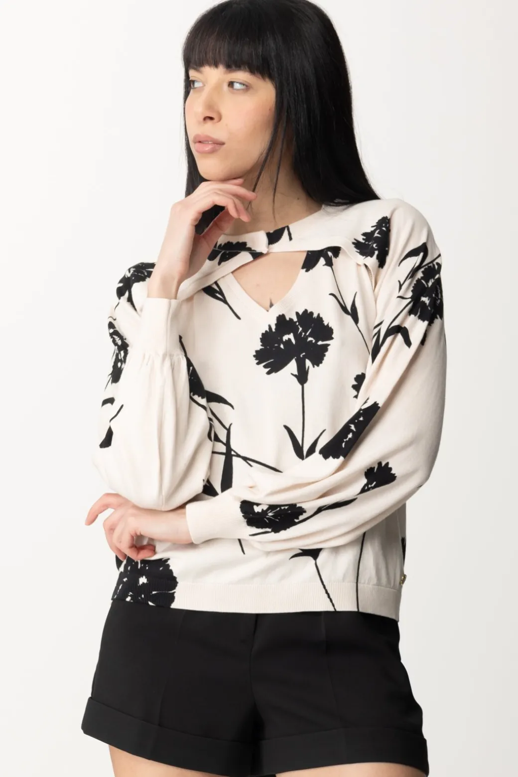 Twin-set Completo Coprispalle e Top StamapatoST.GAROFANO NERO/NEVE