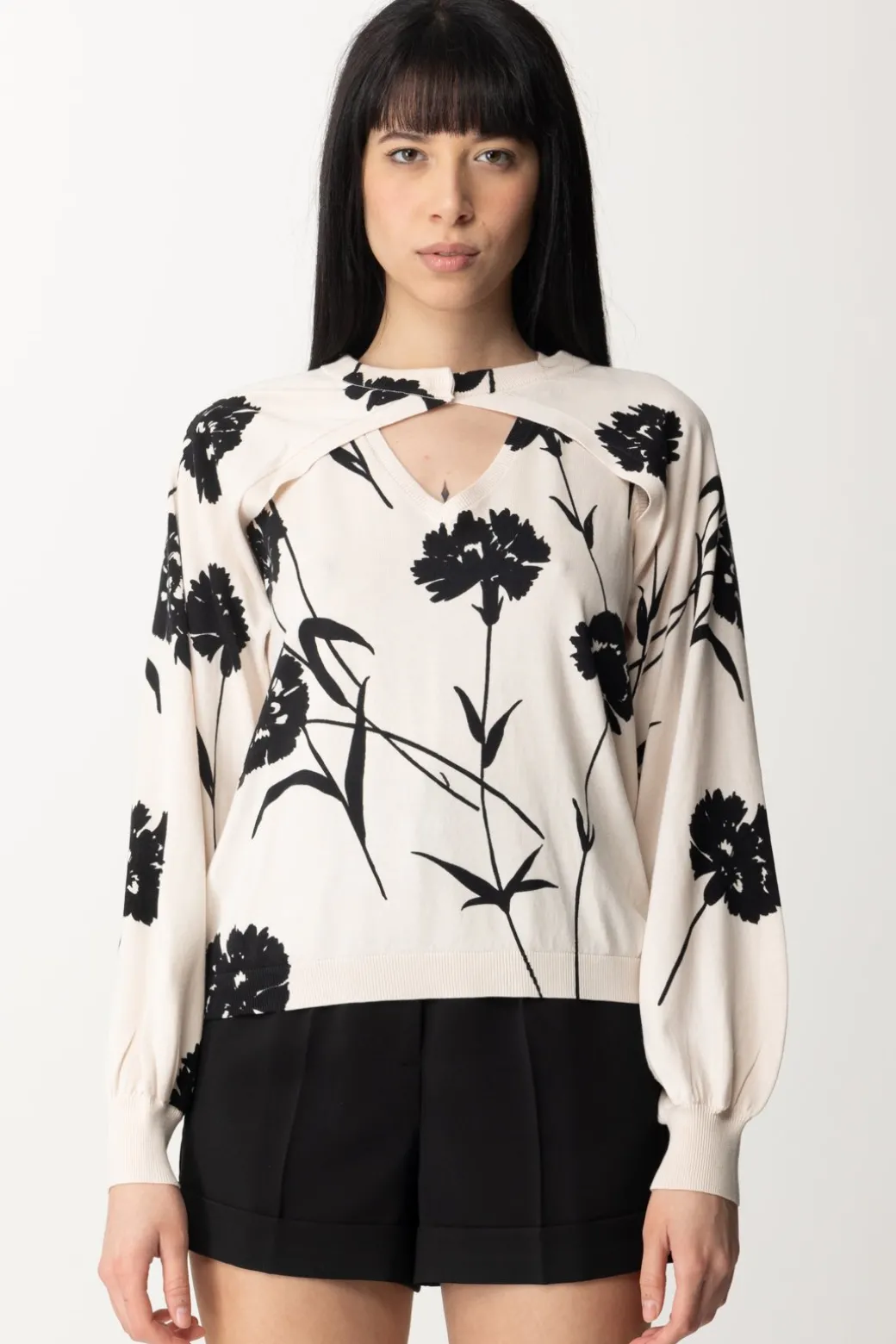 Twin-set Completo Coprispalle e Top StamapatoST.GAROFANO NERO/NEVE