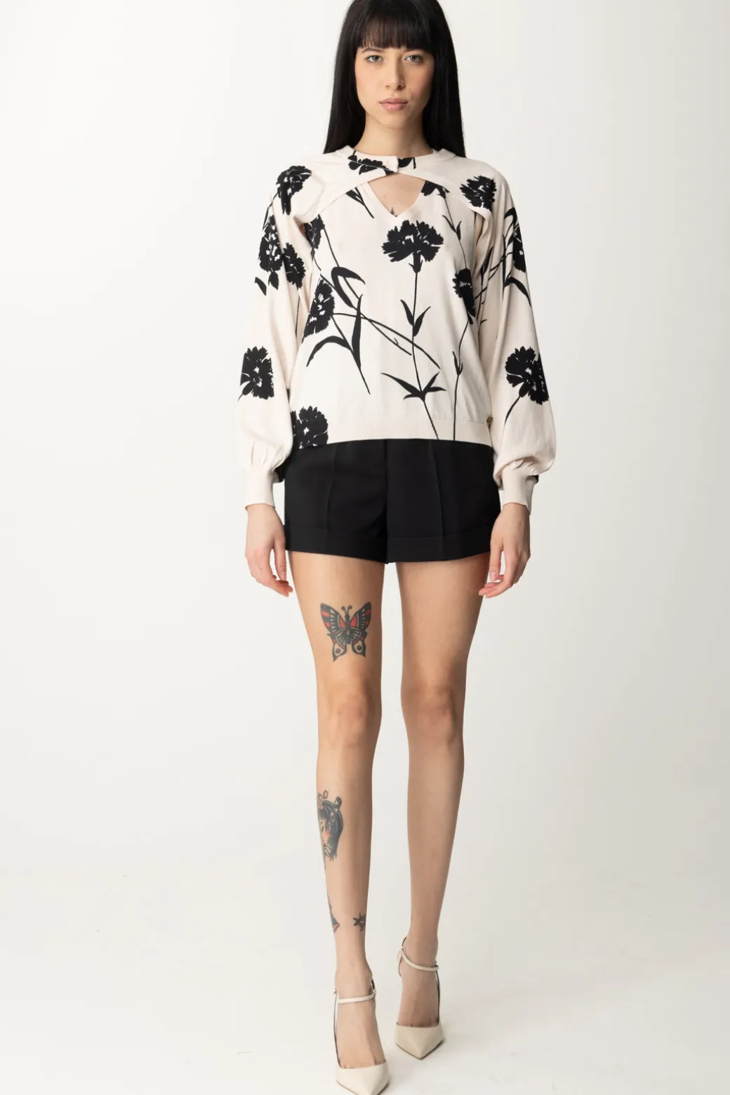 Twin-set Completo Coprispalle e Top StamapatoST.GAROFANO NERO/NEVE