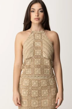 Twin-set Completo Top e Gonna CrochetMUL.CROCHET LUREX GINGER ROOT