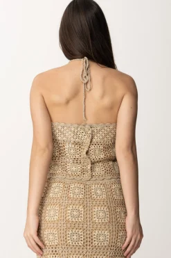 Twin-set Completo Top e Gonna CrochetMUL.CROCHET LUREX GINGER ROOT