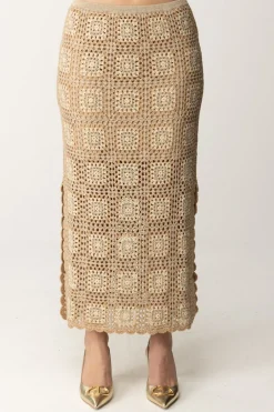 Twin-set Completo Top e Gonna CrochetMUL.CROCHET LUREX GINGER ROOT