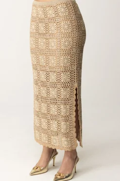 Twin-set Completo Top e Gonna CrochetMUL.CROCHET LUREX GINGER ROOT