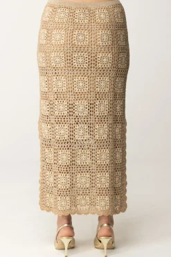 Twin-set Completo Top e Gonna CrochetMUL.CROCHET LUREX GINGER ROOT