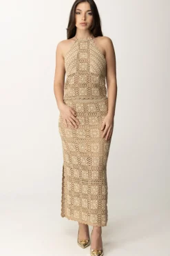 Twin-set Completo Top e Gonna CrochetMUL.CROCHET LUREX GINGER ROOT