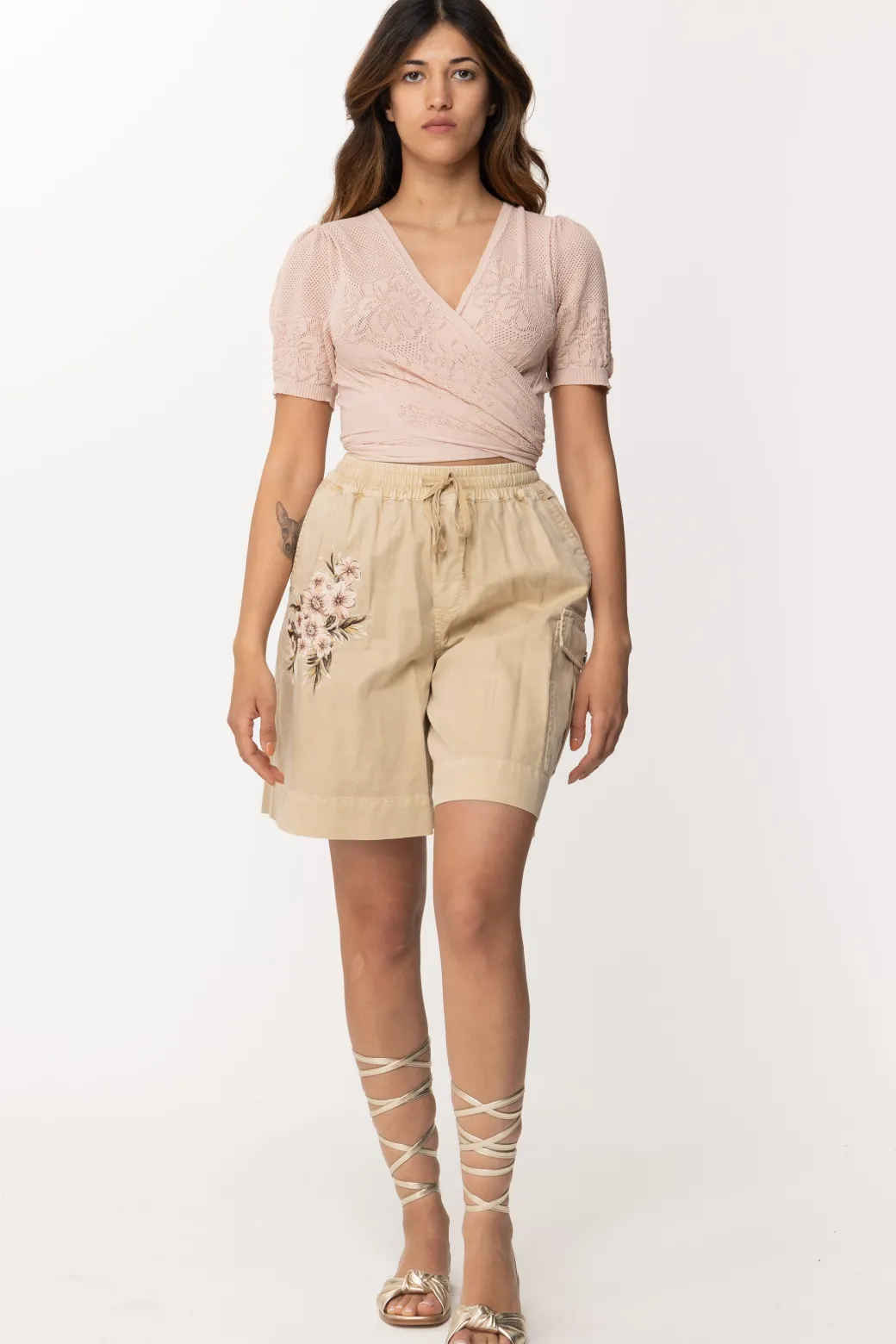 Twin-set Coprispalle Maniche Corte TraforatoROSA PARISIENNE