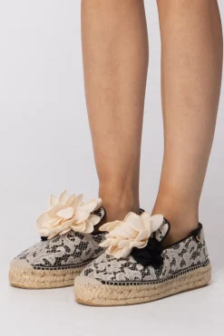 Twin-set Espadrillas In Pizzo con FioreCHAMPIGNON