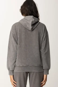 Twin-set Felpa con Cappuccio e Ricamo LogoBLACKENED PEARL