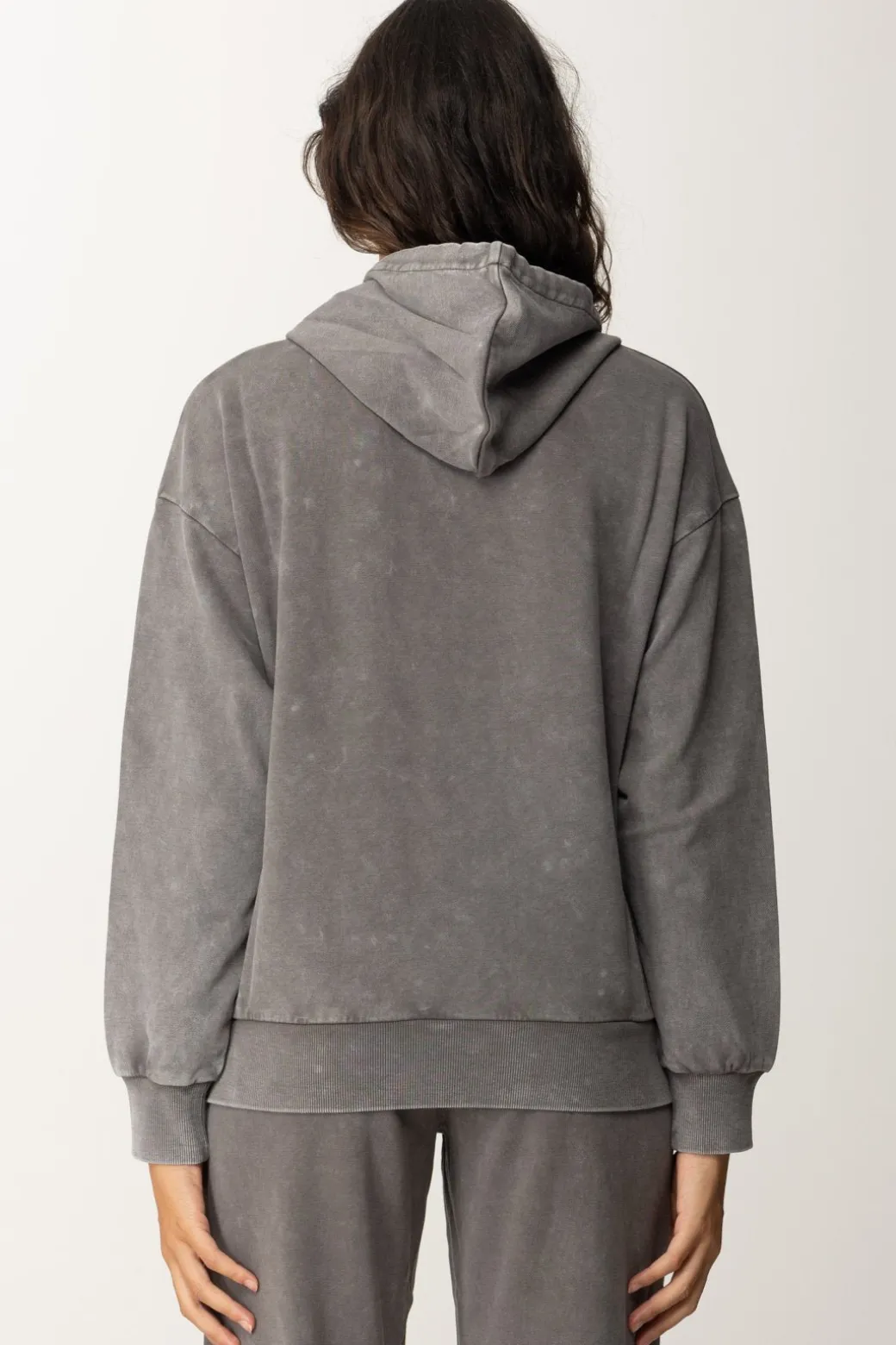 Twin-set Felpa con Cappuccio e Ricamo LogoBLACKENED PEARL