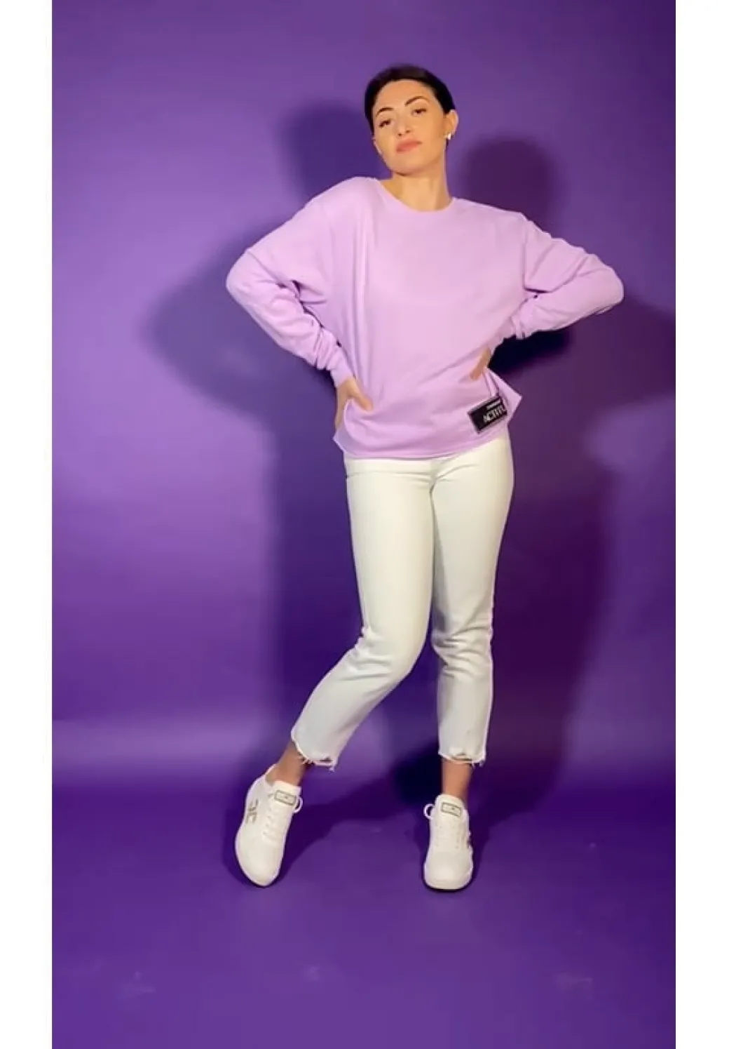 Twin-set Felpa con Scollo e Catena Sul RetroPASTEL LILAC