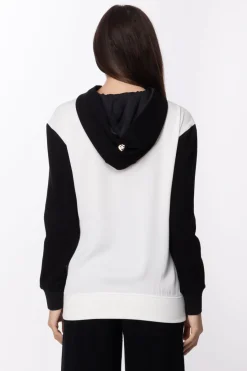 Twin-set Felpa con Stampa e CappuccioBIC.AVORIO/NERO