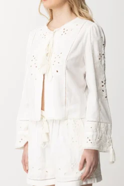 Twin-set Giacca con Ricami e CoulisseBIANCO OTTICO
