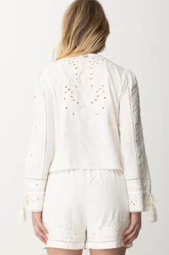 Twin-set Giacca con Ricami e CoulisseBIANCO OTTICO