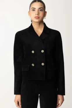 Twin-set Giacca Corta In Maglia con DoppiopettoNERO