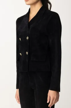 Twin-set Giacca Corta In Maglia con DoppiopettoNERO