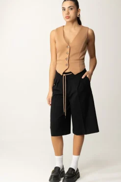 Twin-set Gilet In Tessuto ScubaCARAMEL CAMEL