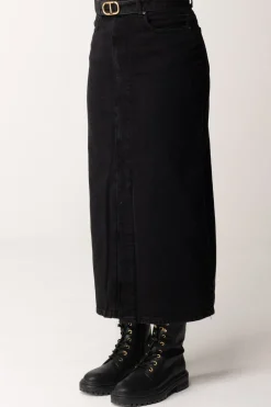 Twin-set Gonna In Jeans con CinturaDENIM NERO