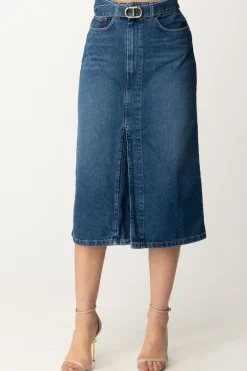 Twin-set Gonna Longuette In JeansDENIM