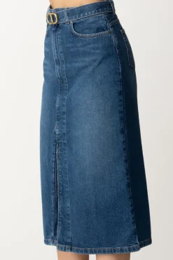 Twin-set Gonna Longuette In JeansDENIM