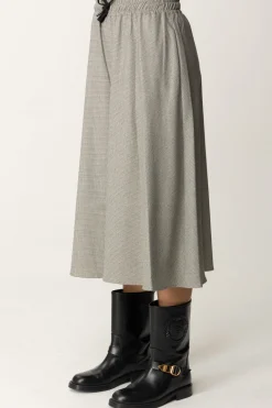 Twin-set Gonna Longuette In Pied De PouleMICRO PIEDE DE POULE NERO/NEVE