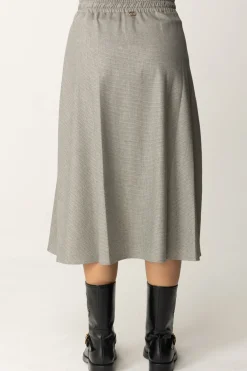 Twin-set Gonna Longuette In Pied De PouleMICRO PIEDE DE POULE NERO/NEVE