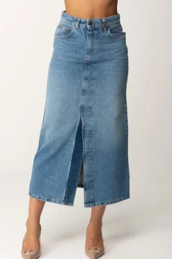 Twin-set Gonna Longuette In JeansDENIM