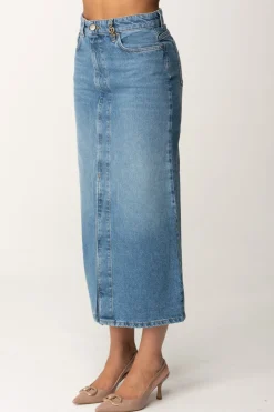 Twin-set Gonna Longuette In JeansDENIM