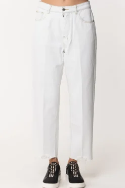 Twin-set Jeans Barrel con Taglio a VivoDENIM CHIARO