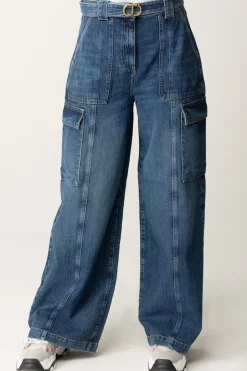 Twin-set Jeans Cargo con CinturaDENIM