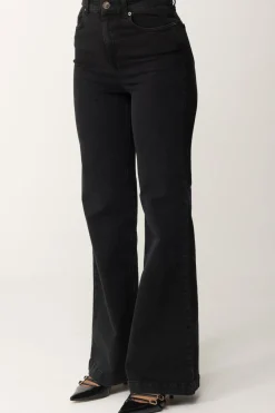 Twin-set Jeans Flare a Vita AltaDENIM NERO