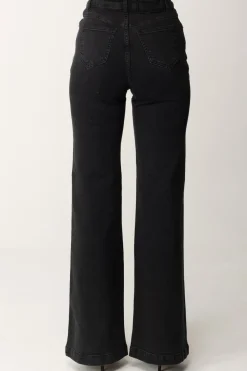 Twin-set Jeans Flare a Vita AltaDENIM NERO