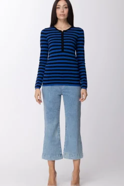 Twin-set Jeans Vita Bassa a Zampa CropDENIM OCEANO