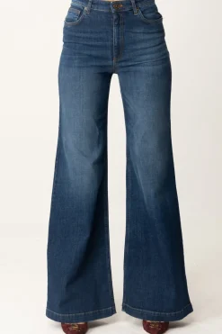 Twin-set Jeans Wide Leg In Cotone StretchDENIM MEDIO